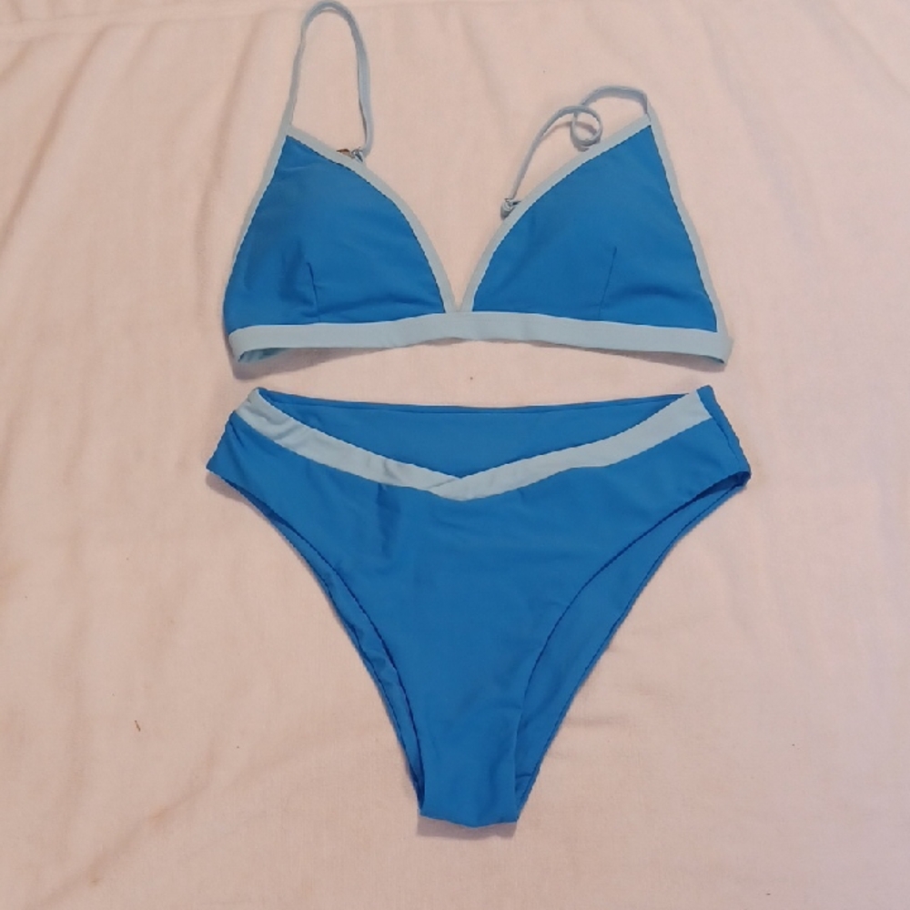 Cupshe Blue Bikini Set Size Xlarge